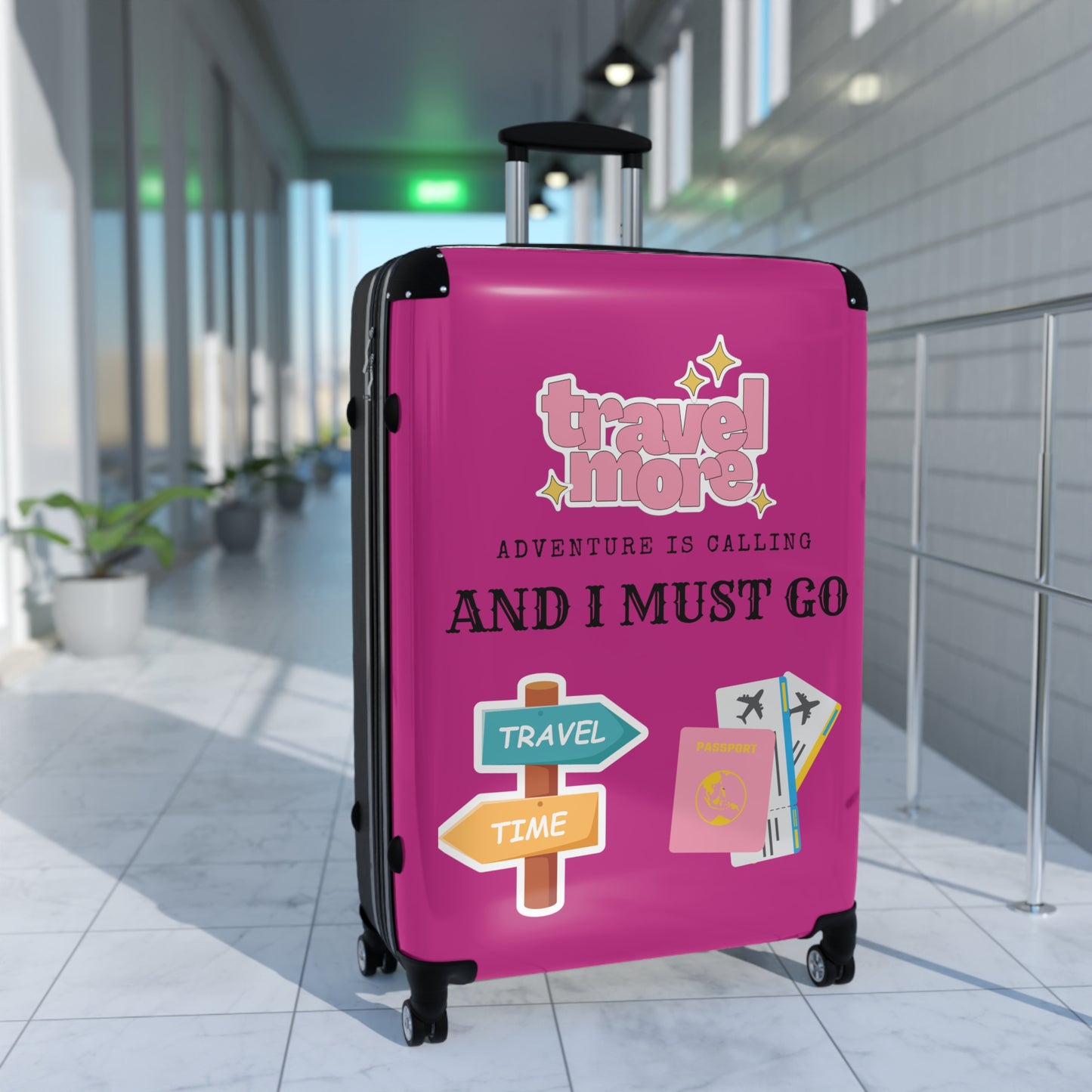 Travel Time Suitcase Pink