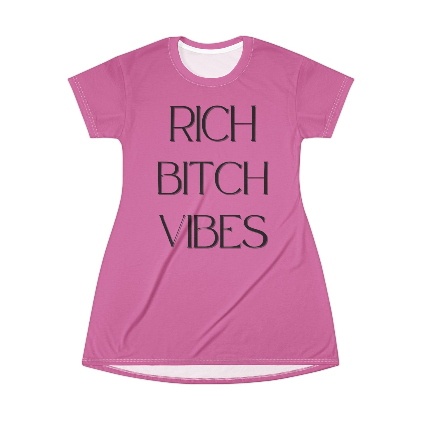 Rich Bitch Vibes T-Shirt Dress light pink