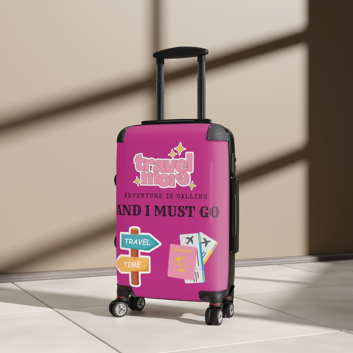 Travel Time Suitcase Pink