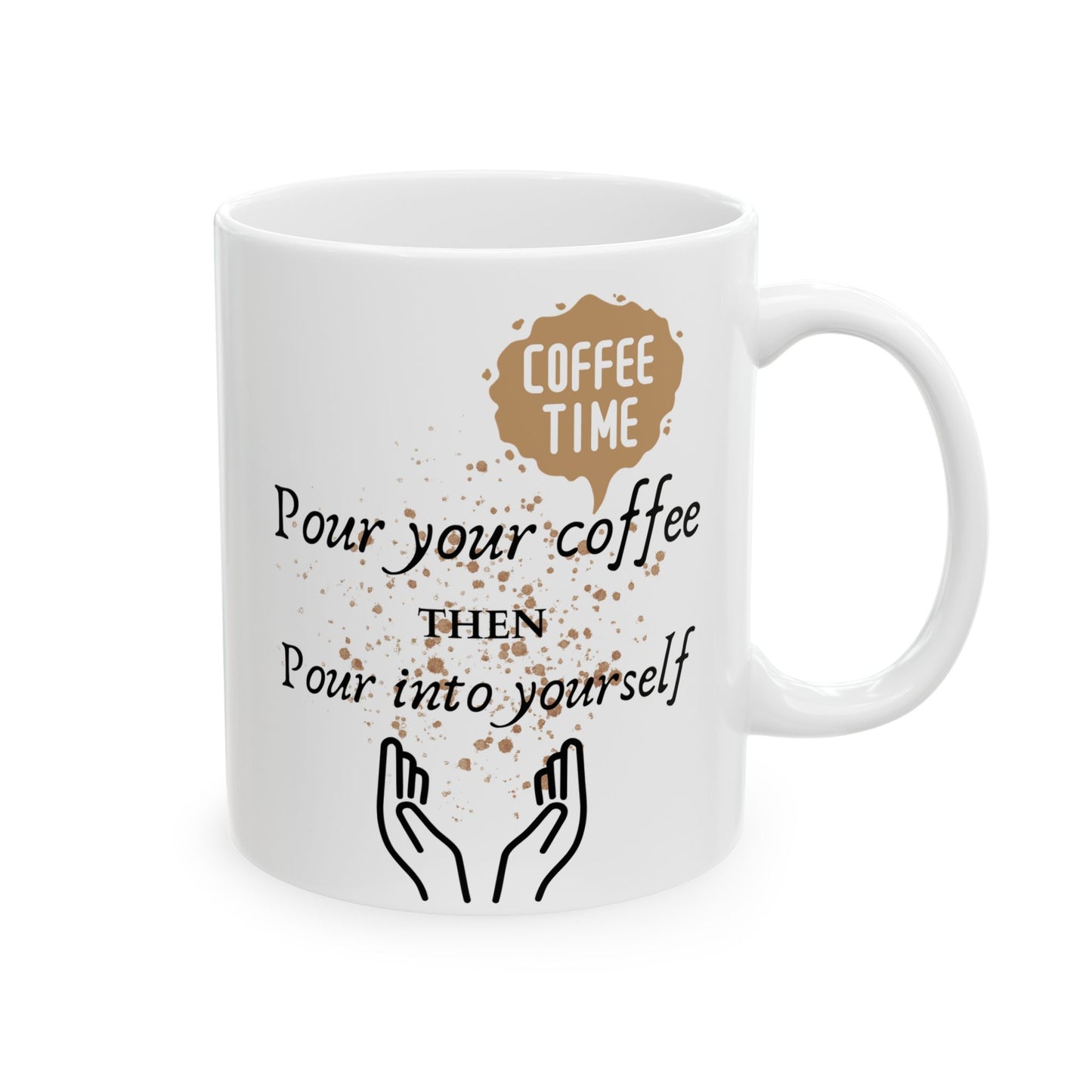 Pour your coffee Ceramic Mug, (11oz, 15oz)