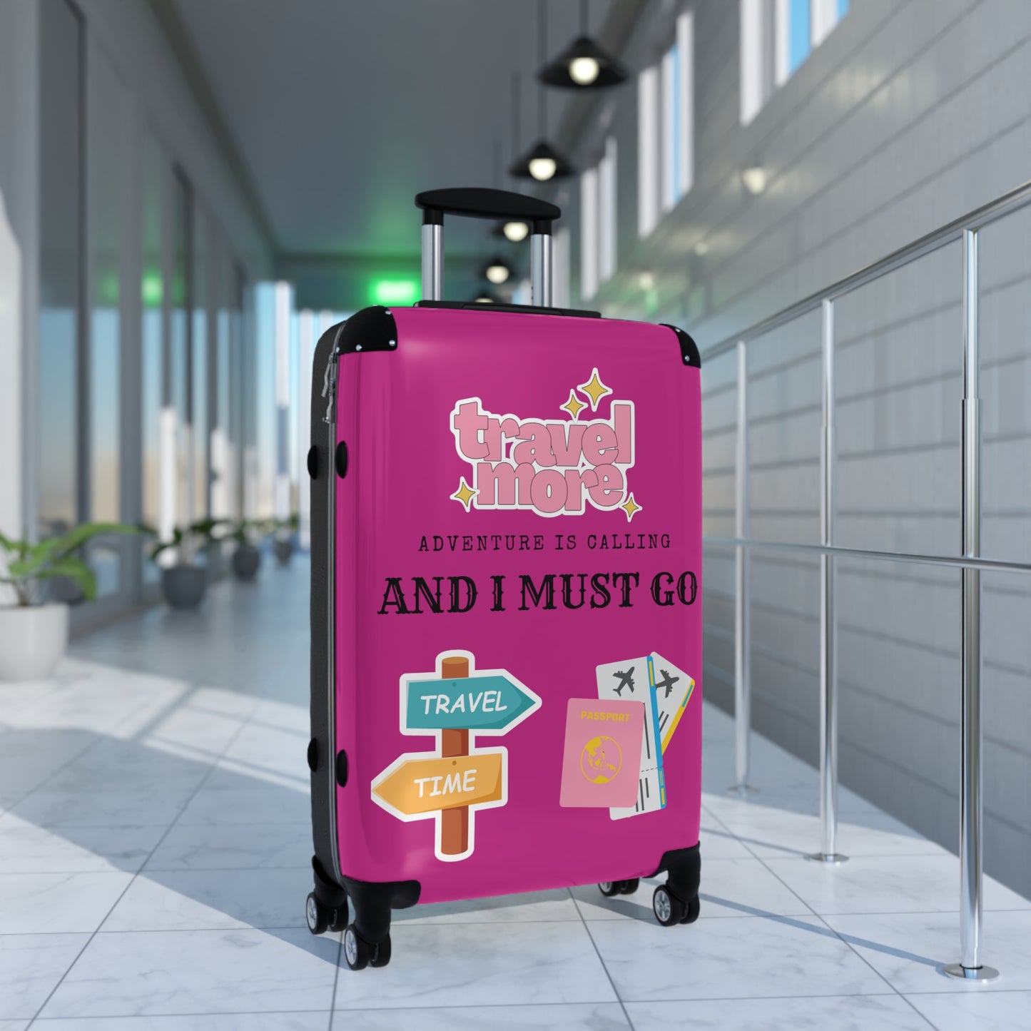 Travel Time Suitcase Pink