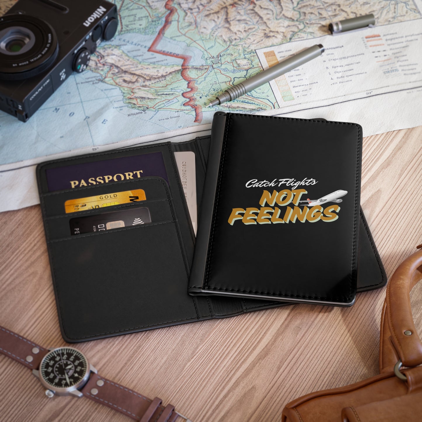 Catch Flights Not Feelings Passport Cover