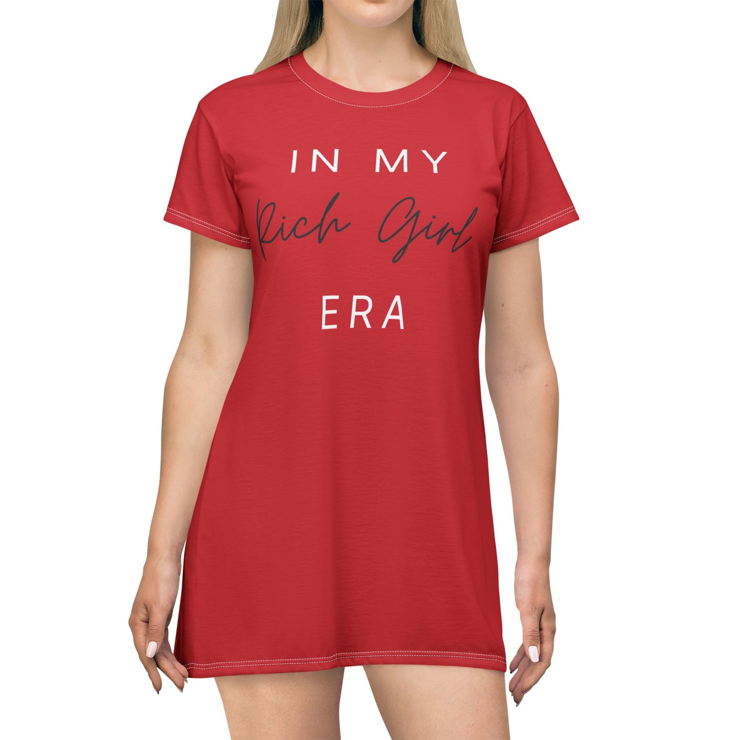 Rich Girl Era T-Shirt Dress Red